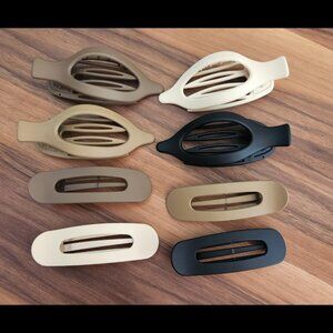 New 8 Pcs Multi-color Flat, Neutral Claw Hair Clips for Women & Girls Thin Hair